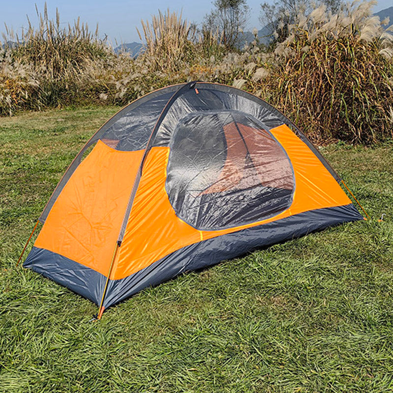 Flytop 1 Person Camping Tent 3 Season Double Layers Aluminum Pole Tent