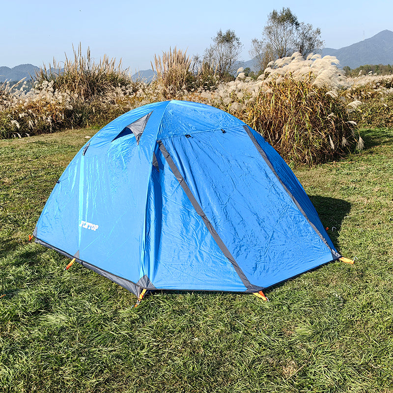 Flytop 3 Person Camping Tent 3 Season Double Layers Aluminum Pole Tent